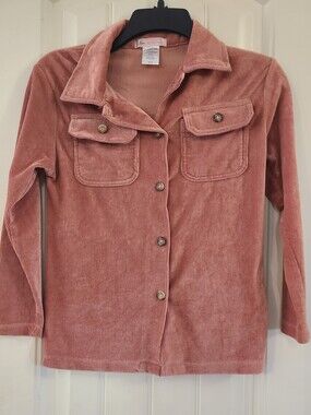 Love To Be Loved Pink Corduroy Button-Front Jacket Size 10